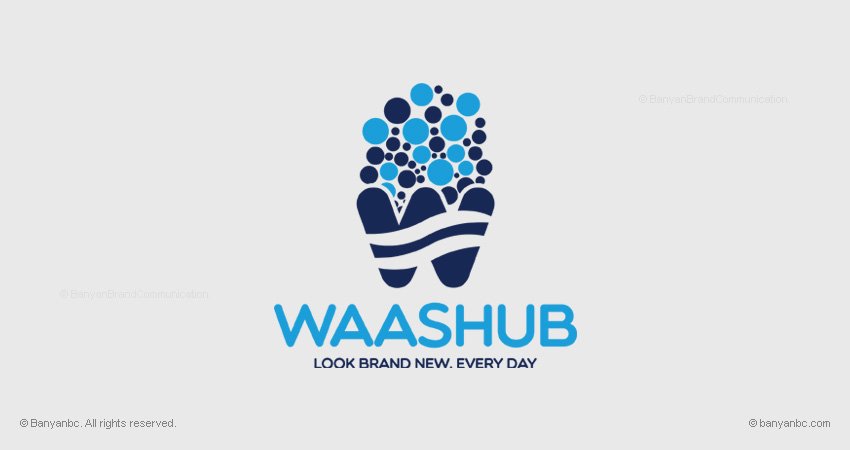 Waashub Laundry Logo Designing Coimbatore Tamilnadu India