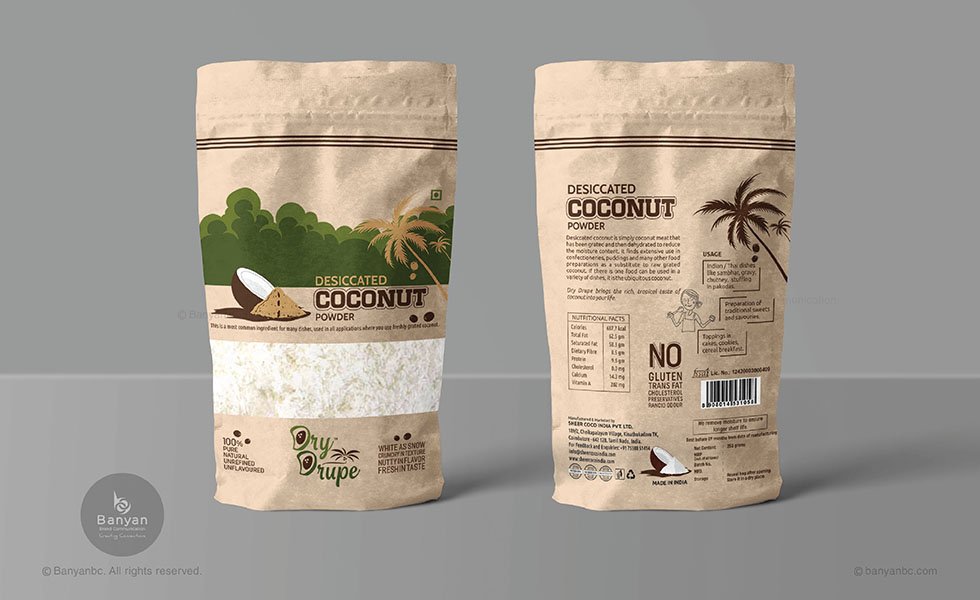Dry Drupes Eco Friendly Pouch Package Designing in Coimbatore Tamilnadu India