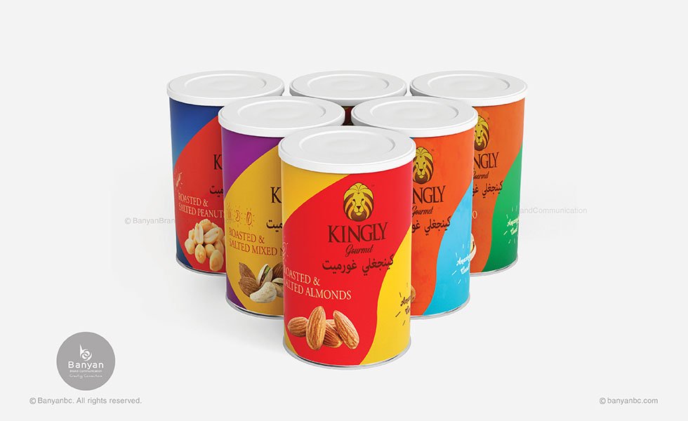 Kingly Snacks Canister Package Label Designing in Coimbatore Tamilnadu India