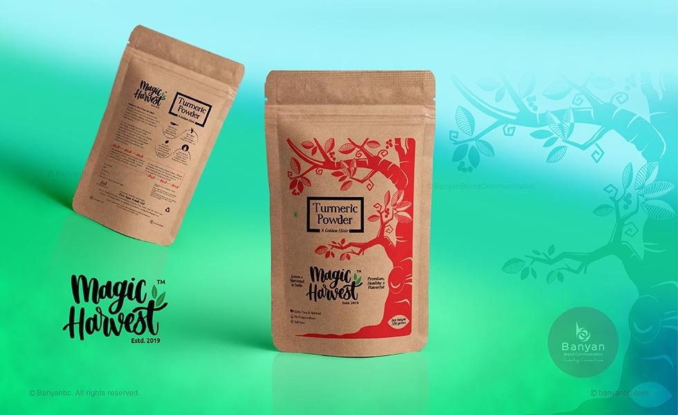 Magic Harvest Turmeric Powder Packaging Designing Coimbatore Tamilnadu India