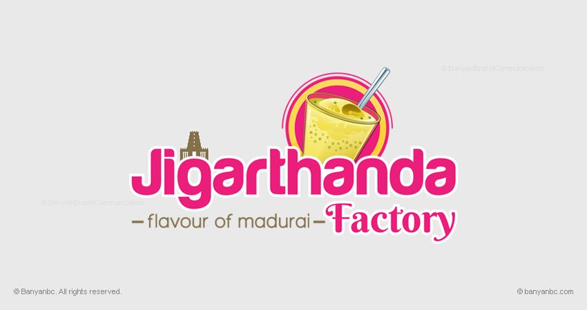 Jigarthanda Factory Cool Drinks Logo Designing Coimbatore Tamilnadu India
