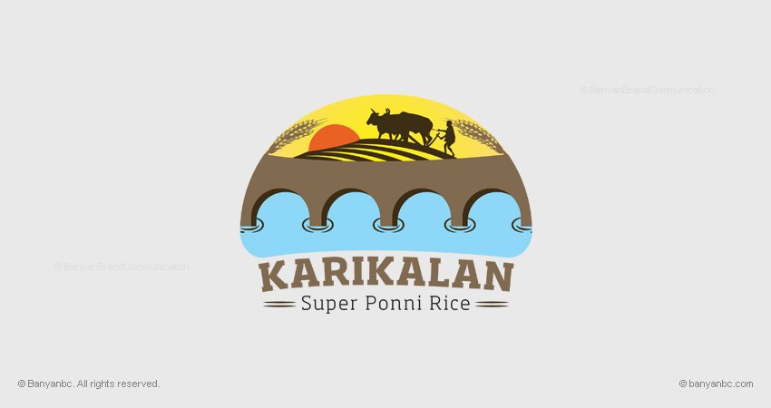 Karikalan Super Ponni Rice Logo Designing Coimbatore Tamilnadu India